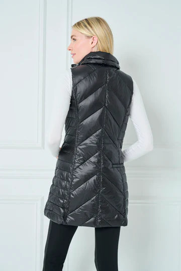 Chevron Quilted Vest in Black by My Anorak