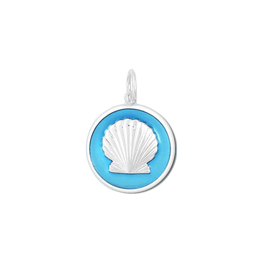 Silver Shell Pendant on Light Blue in Small by Lola