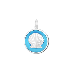 Silver Shell Pendant on Light Blue in Small by Lola