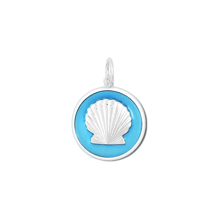 Silver Shell Pendant on Light Blue in Small by Lola