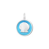 Silver Shell Pendant on Light Blue in Small by Lola