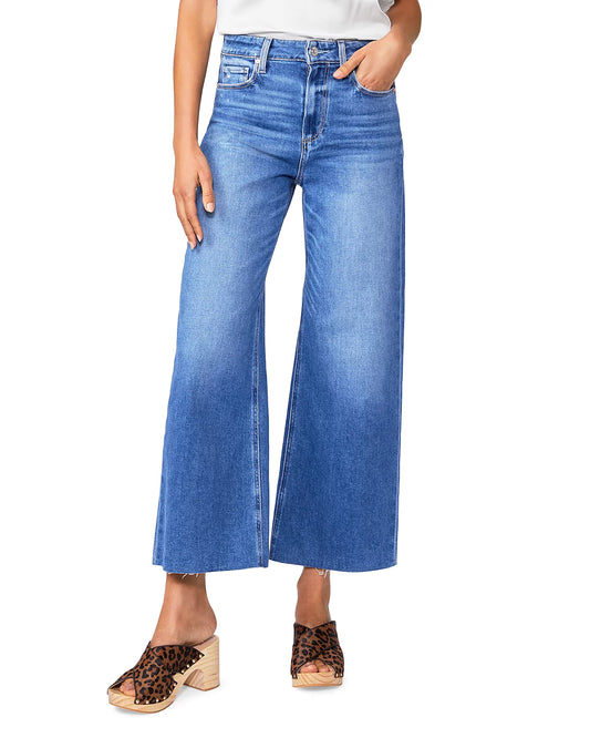 Anessa Ankle Wide Leg in Rock Show Distressed by Paige