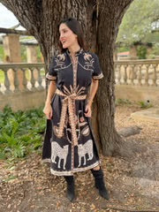 Sydney Shirtdress in Oasis Black by Isla Payal