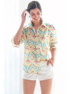 Sirena Shirt in Provencial Print by Finley