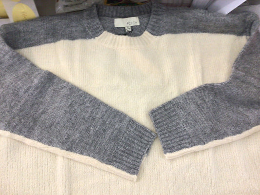 Colorblock Sweater in Ivory/Grey by Pinch