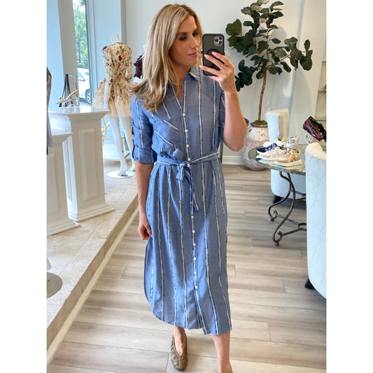 Long Alex Shirtdress in Ethnic Stripe 3740075S