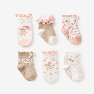 MAGICAL MOUSE NON SLIP BABY SOCKS 6PK by Elegant Baby