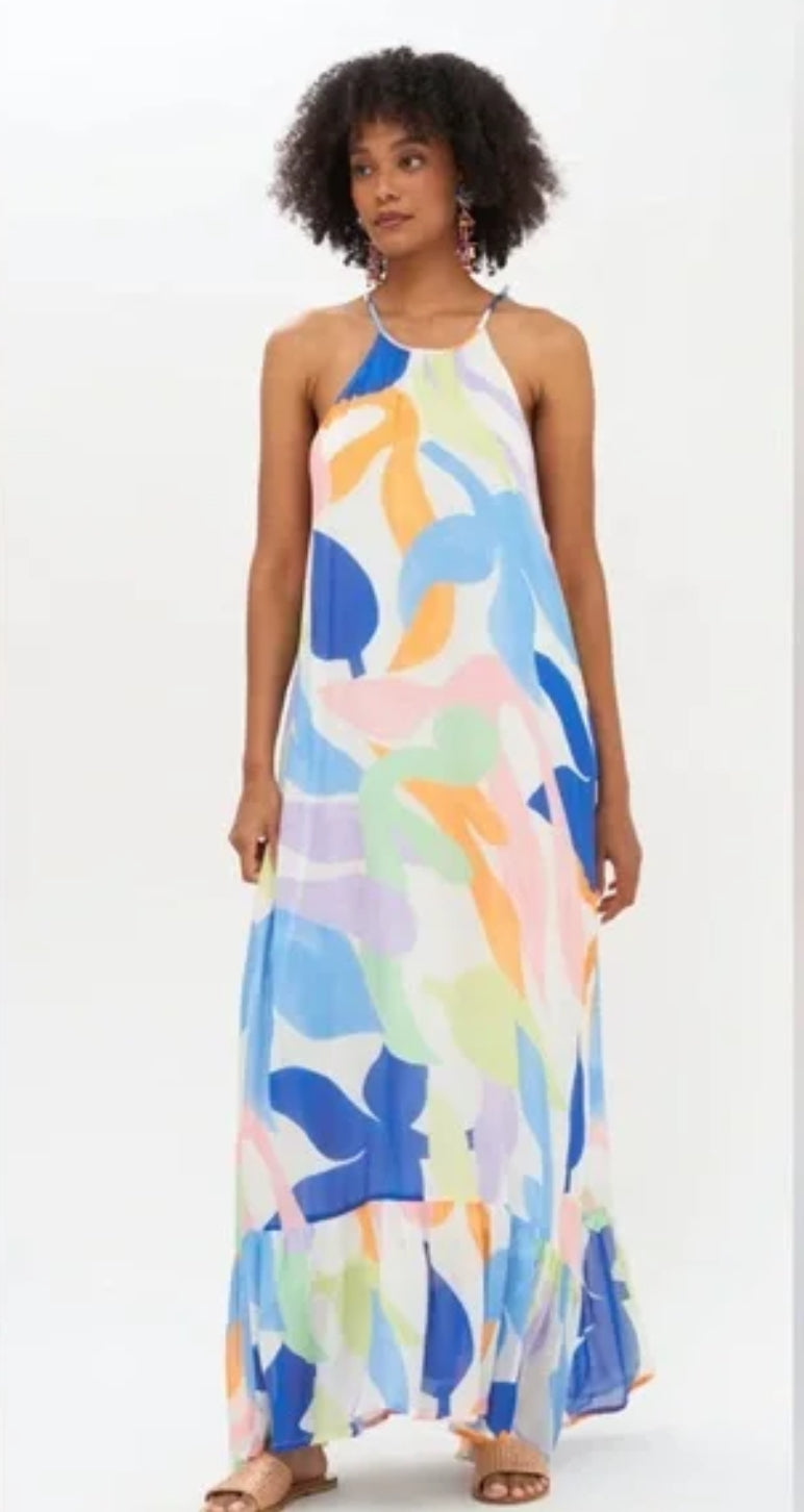 Tie Neck Maxi in Moma White by Oliphant