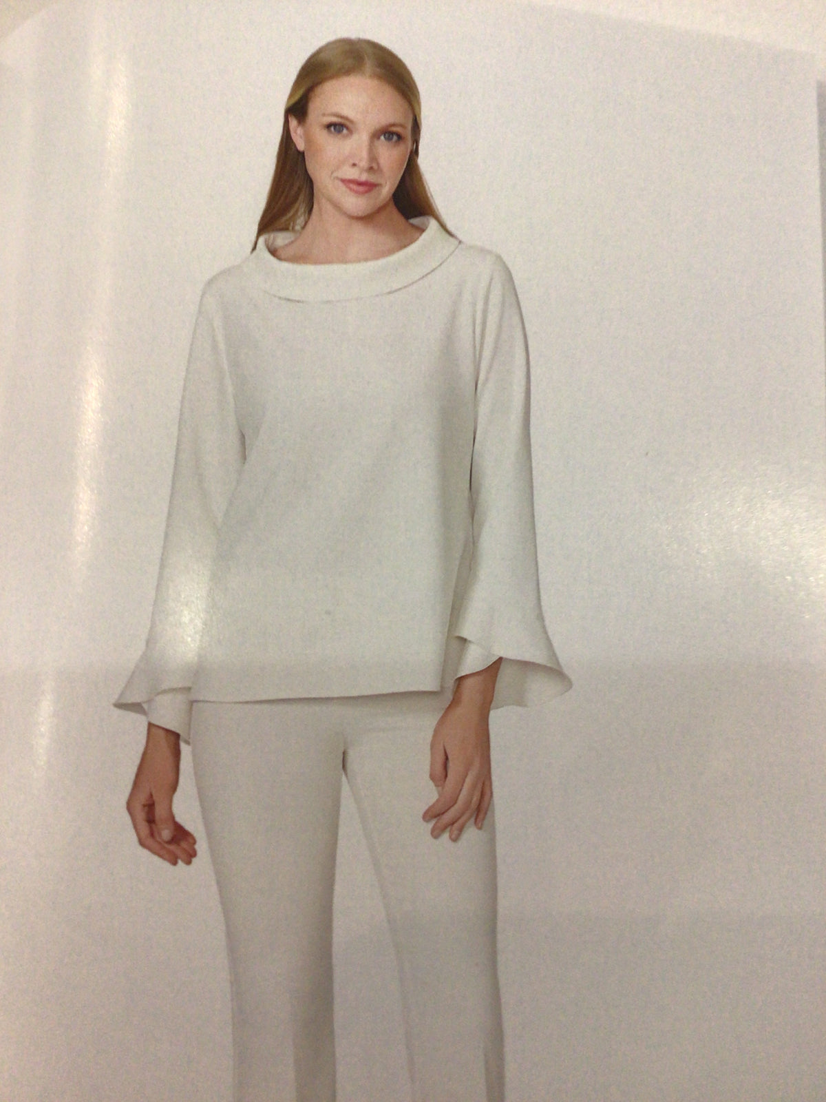 Round Collar Blouse in Ivory by Estelle and Finn (9424)