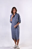 Cotton Midi Dress in Blue by Emily Phillips