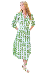 3/4 Sleeve Long Alex Shirtdress in Palmetto by Finley