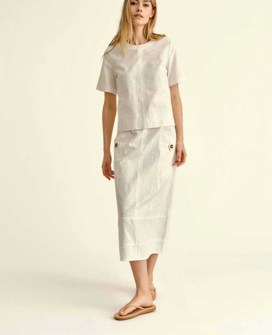Chloe Top in Bright White by Cartolina