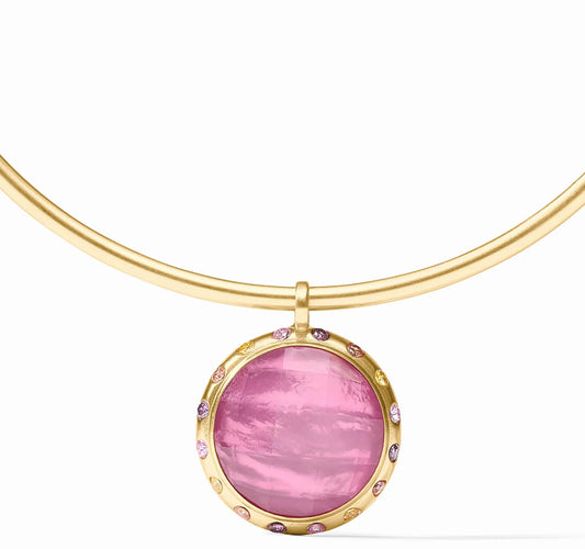 Rainbow Statement Necklace Iridescent Tourmaline Pink by Julie Vos