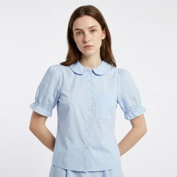 Delmonica Top in Light Blue by Pourgeoisie