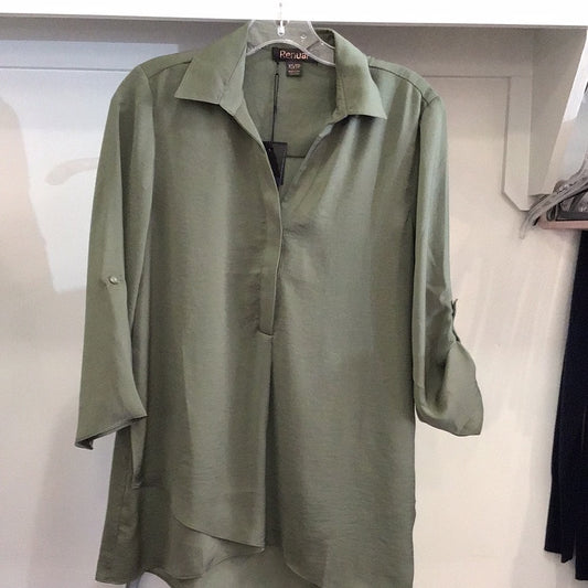 Airflow Blouse in Sage Green by Renuar