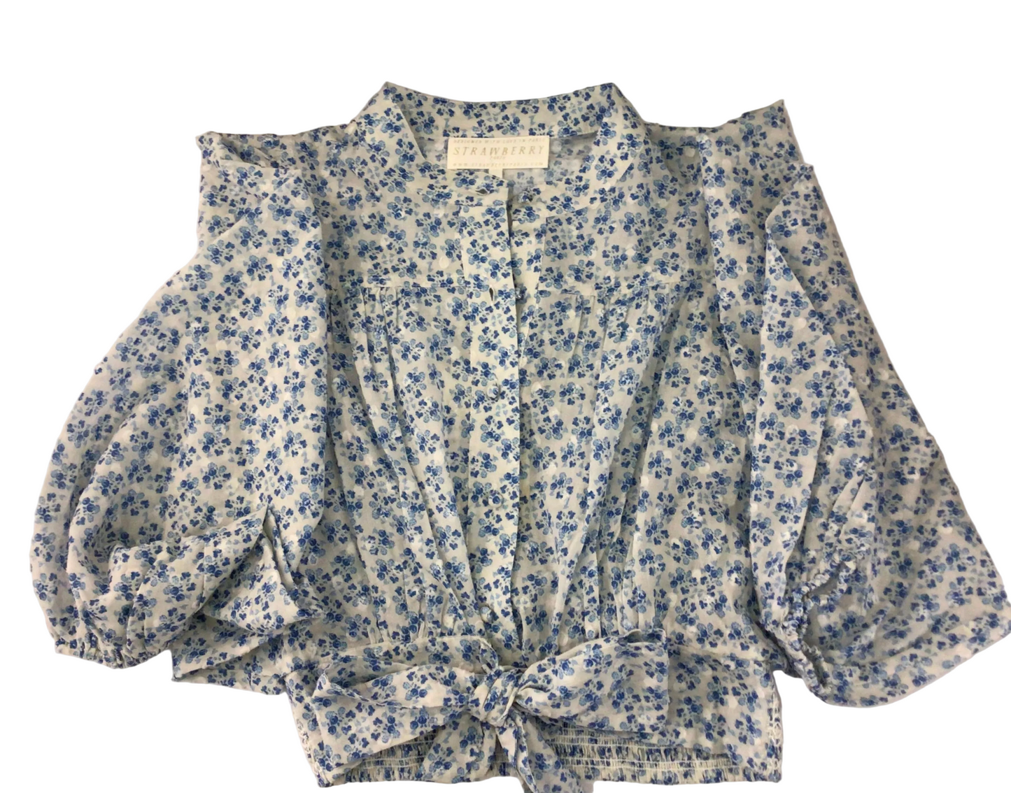 Jade Blouse in Bouquet Blue by Strawberry