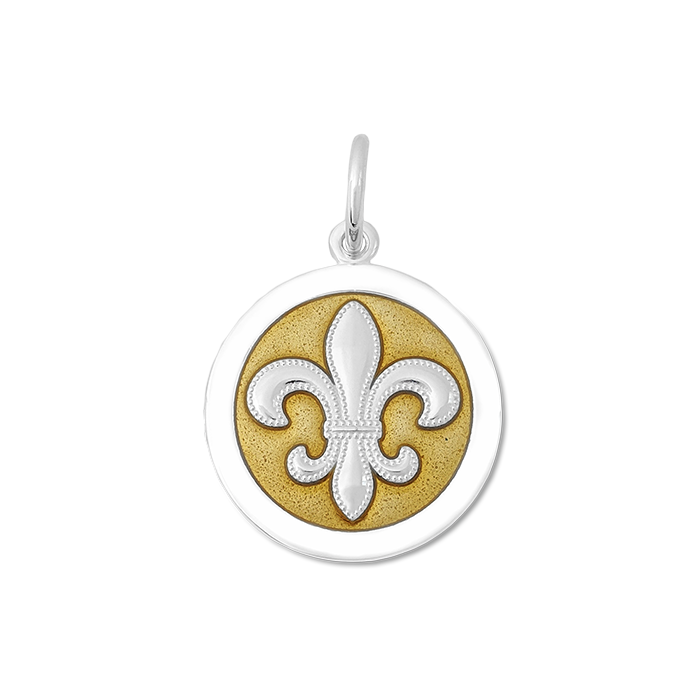 Fleur De Lis in Gold Enamel by Lola Medium