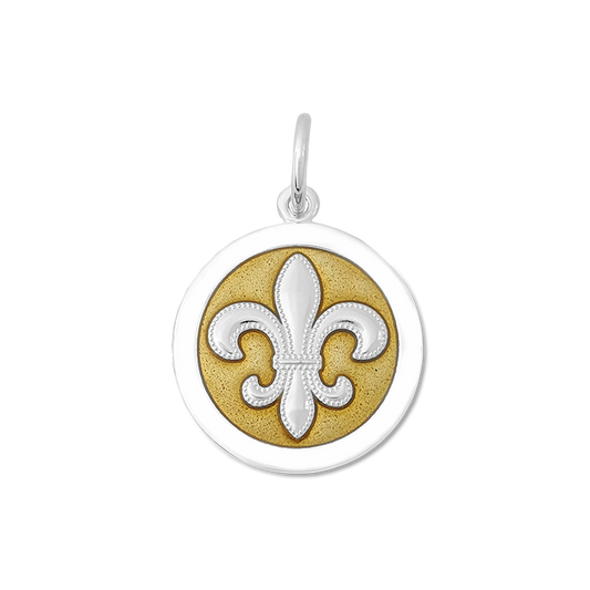 Fleur De Lis in Gold Enamel by Lola Medium