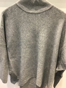 Mock neck Hi-Lo Sweater in Grey by Pinch