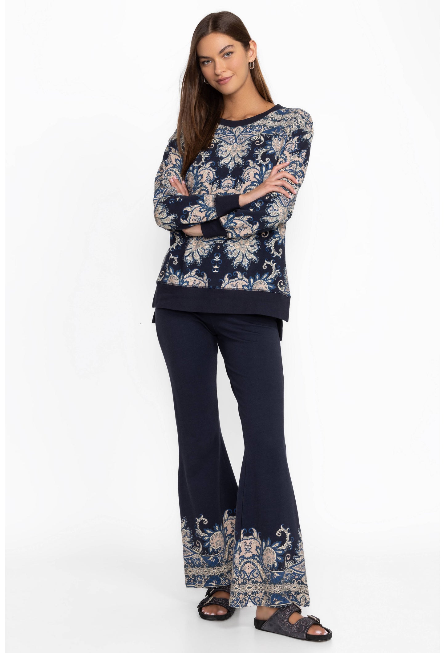 High Waist Flare Leggings Roman Paisley by Johnny Was