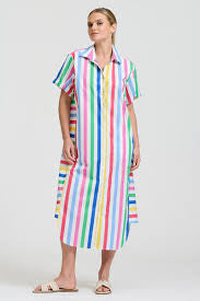 Ashley Shirt Dress Fiesta Stripe by Shirty