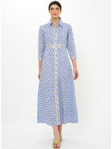 Shirt Dress Maxi in Veranda Blue by Oliphant