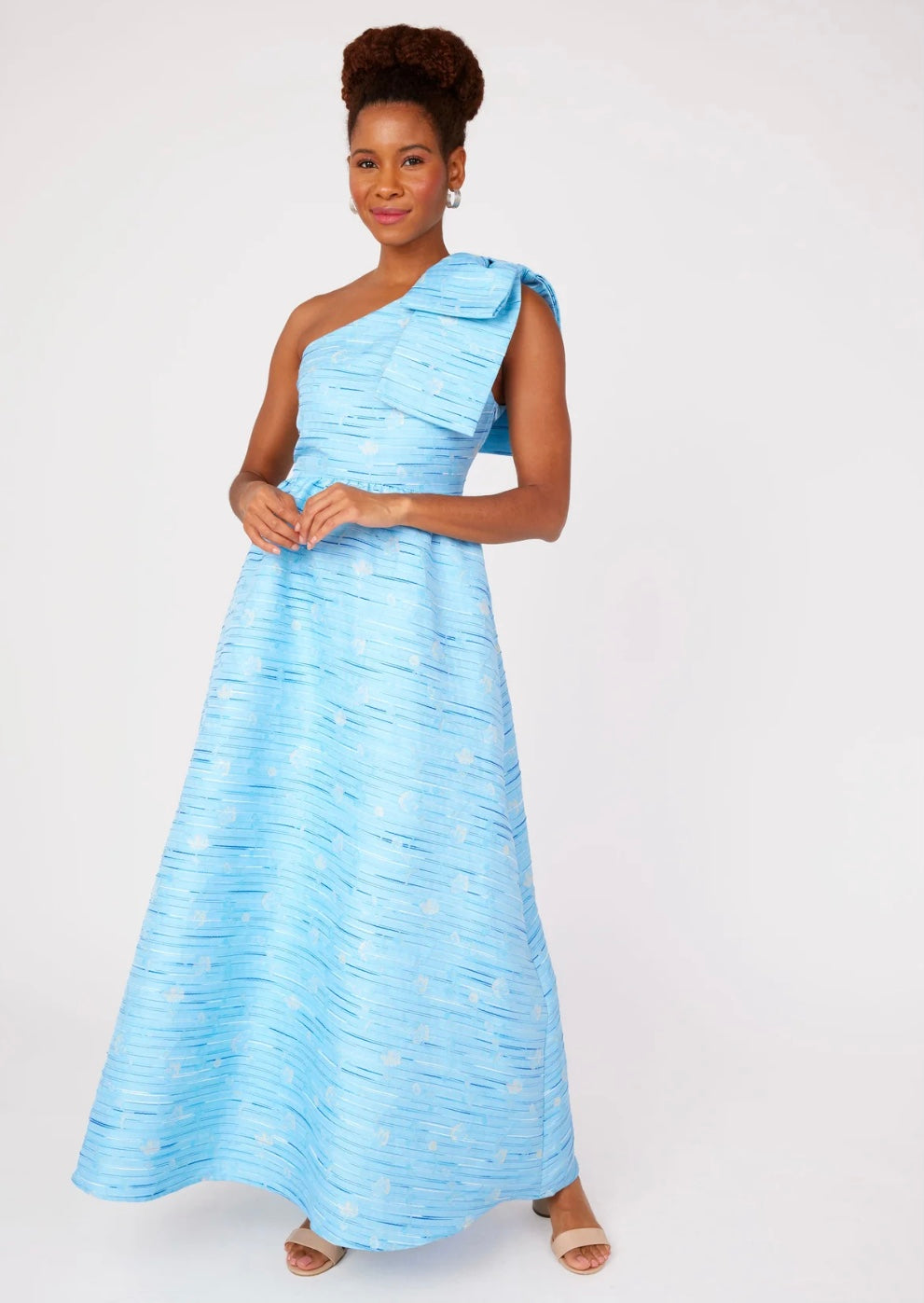 Caroline Gown in Blue Textured Dupioni by Abby Glass