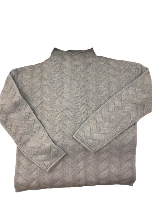 Cashmere Basket Weave Sweater in Light Blue by Tyler Boe