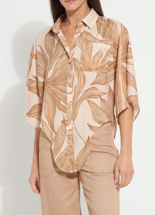 Nilza Tie Dolman Sleeve Shirt in Sol De Sal by Lysse