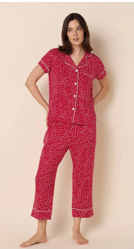 Confetti Dot Pima Knit Capri Set by The Cat’s Pajamas