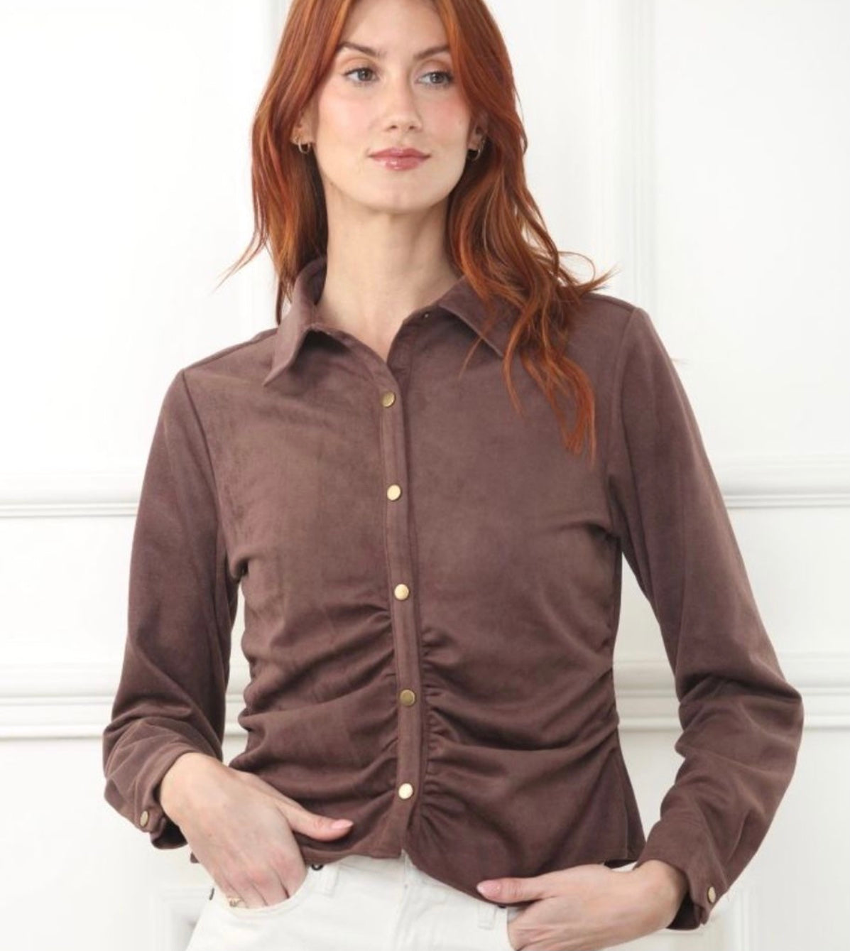 Suede Shirt in Mocha by Zero Degrees Celsius