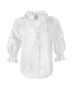 Fiona Shirt Double Gauze in White by Finley