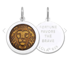 Small Charm 19mm Pendant Lion Bronze by Lola and Company