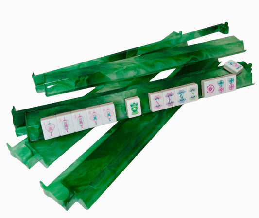 Agate Green Mahjong Rack & Pusher Set by Oh My Mahjong