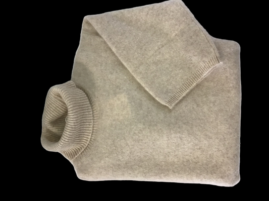 Cashmere Elbow Sleeve Turtleneck in Sand by Pure Amici