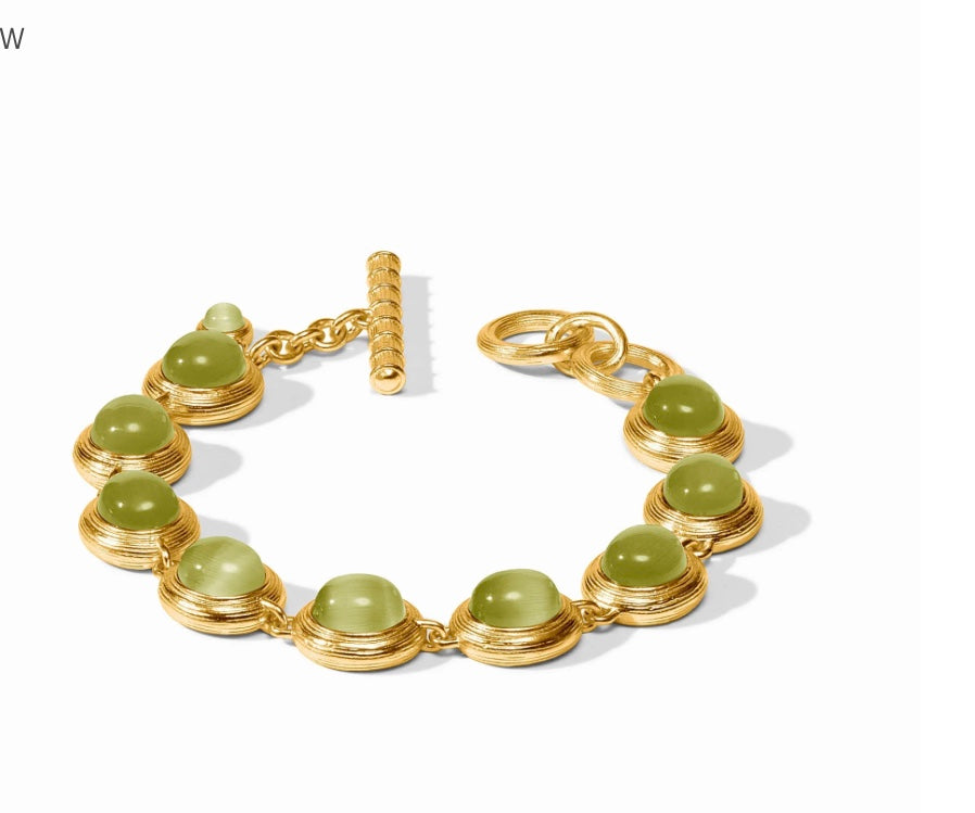 Cobblestone Tennis Bracelet in Green Cat’s Eye by Julie Vos