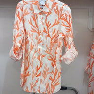 Andrew Shirt in Coral/White Boyfriend Shirt by Finley