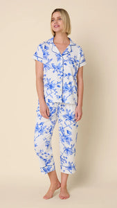 Bluebird Blossom Pima Knit Capri Set by The Cat’s Pajamas