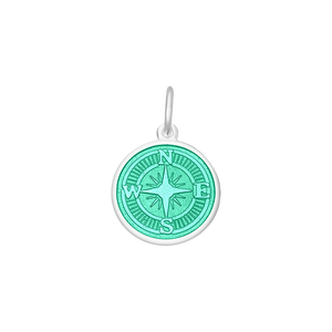 Small Pendant 19mm Compass Rose in Seafoam