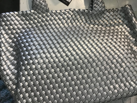 BC Woven Tote in Silver
