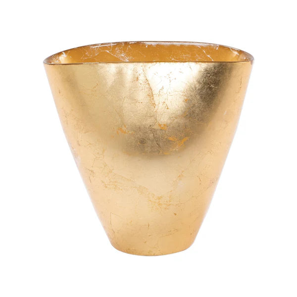 Moon Glass Medium Vase in Gold by Vietri