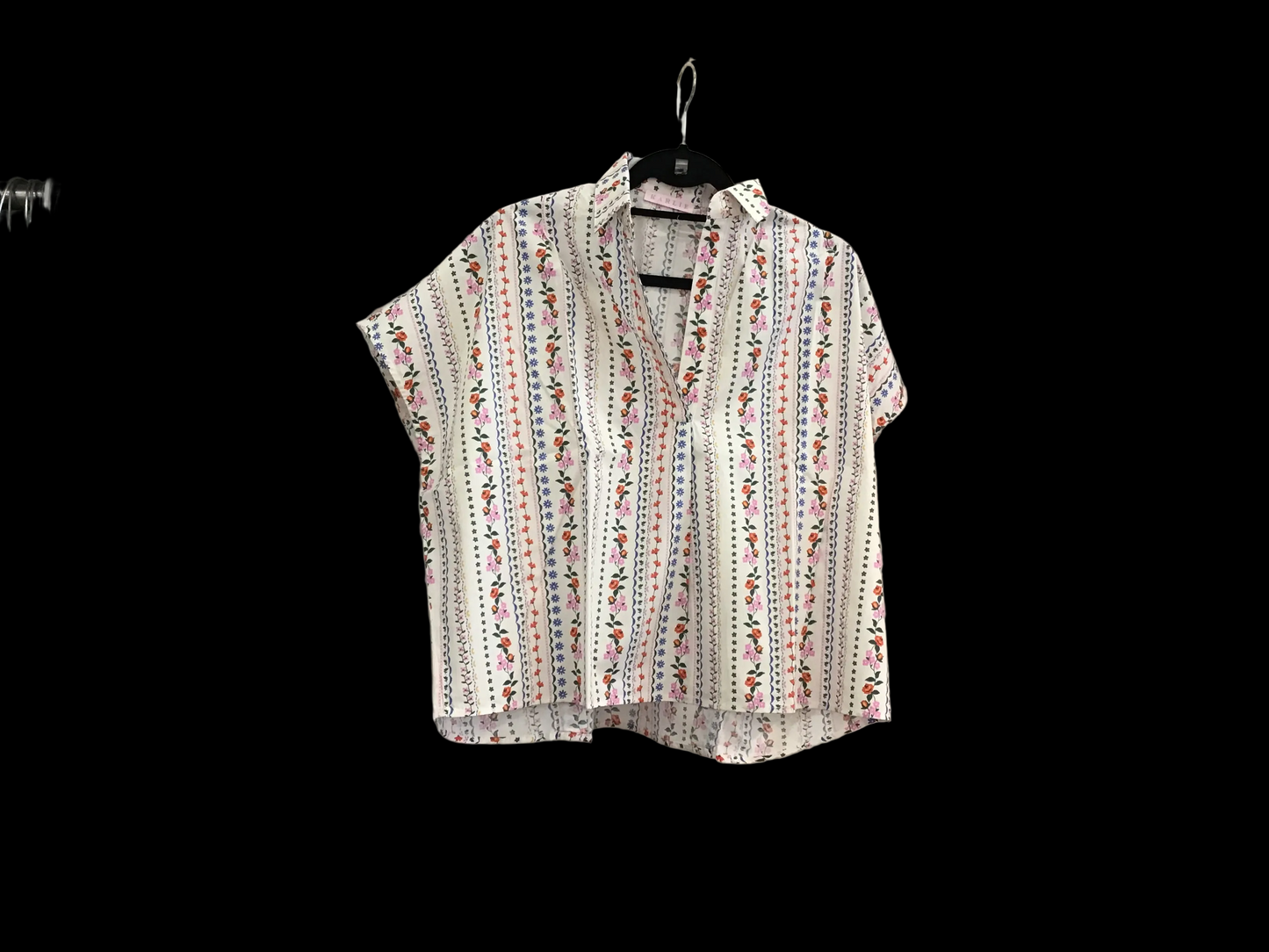 French Multi Floral V-neck Signature Top by Karlie