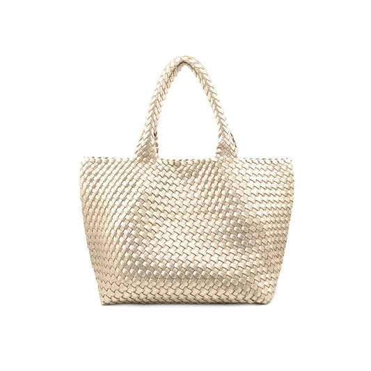 BC Bags Woven Tote in Champagne