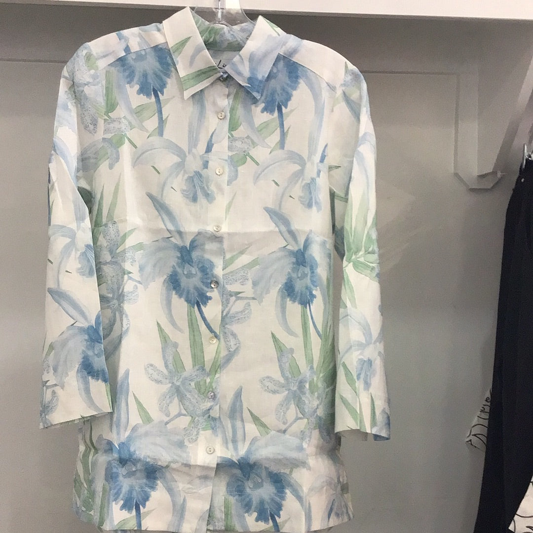 Women Shirt in Blue Orchid by ILinen