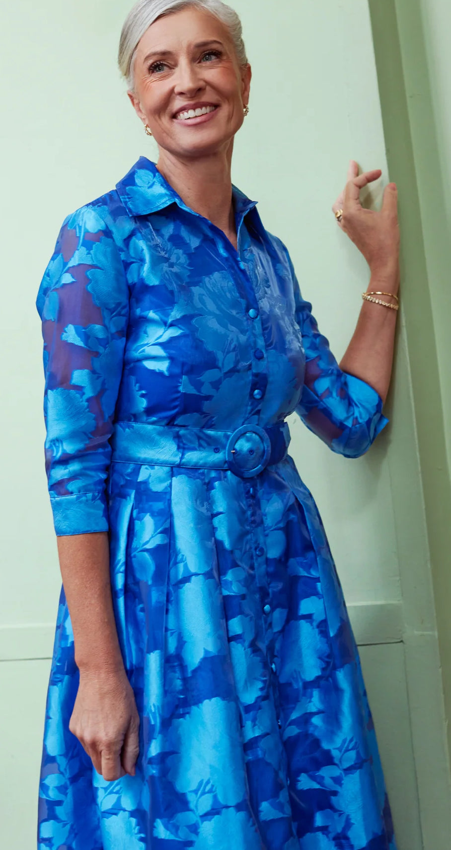 Cecilia Gown Blue Rose Organza Dress by Abbey Glass