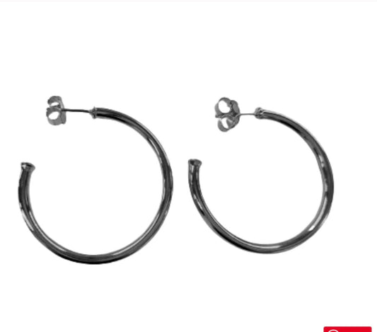 Everybody’s Favorite Hoop Petite in Burnished Gunmetal by Sheila Fajl