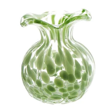 Ruffled Edge Spotted Vase in Green by Two’s Company