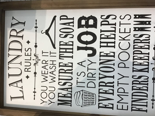 Laundry Rules Sign