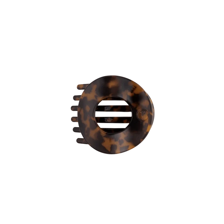 Tortoise Small Flat Circle Hair Clip by Teleties