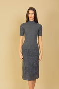 Merino Wool Cashmere Blend Seamless Mock Neck Sweater